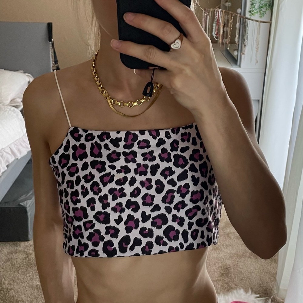 PINK CHEETAH CROP TOP